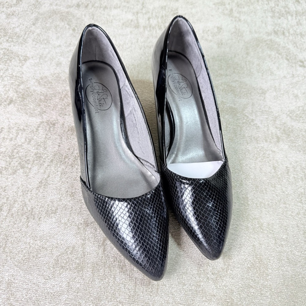 LIFE STRIDE Simply Confort Soft System Women Shoes 7.5 M Black Heels